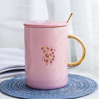 Koreaanse Mode Roze Keramische Mokken Gold Business Mok Creatieve Koffie Melk Student Cup Schattige Kopjes En Mokken Koffie Mokken