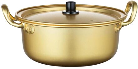 Koreaanse Noodle Pan Keuken Melk Pot Aluminium Soeppan Koreaanse Stijl Pot Dubbel Handvat Met Deksel 22cm