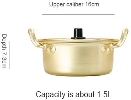 Koreaanse Ramen Noodles Pot Aluminium Soeppan Met Deksel Noedels Melk Ei Soep Kookpot Snelle Verwarming Voor Keuken Kookgerei 1.5L
