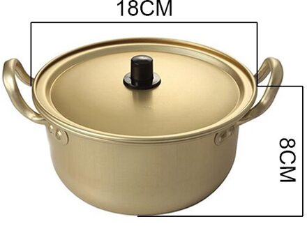Koreaanse Ramen Noodles Pot Aluminium Soeppan Met Deksel Noedels Melk Ei Soep Kookpot Snelle Verwarming Voor Keuken Kookgerei 18cm