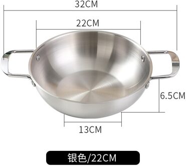 Koreaanse Ramen Noodles Pot Roestvrij Staal Melk Ei Soep Pot Verdikte Met Deksel Diy Pot Keuken Koken Pot Snelle verwarming zilver / 18cm