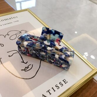 Koreaanse Rechthoek Acryl Marmeren Haar Klauwen Celluloseacetaat Haar Clip Haarspelden Voor Vrouwen Meisjes Haar Krab Klem Haaraccessoires kleurrijk blauw