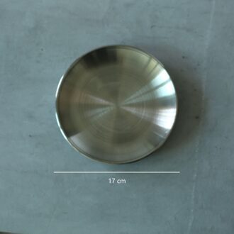 Koreaanse Rvs Verdikte Ronde Plaat Gouden Cafe Lade Fruitschaal Taart Plaat Botplaat Schotel Ondiepe Plaat M