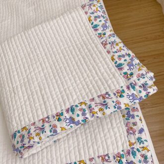 Koreaanse Stijl Baby Laken Deken Kinderen Gewatteerde Matras Ins Kamer Decoratie 100% Katoen Kids Bedding Cover Dekens 60x120CM