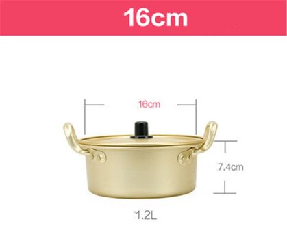Koreaanse Stijl Ramen Noodles Gouden Pot Aluminium Soep Pot Geoxideerd Coating Noedels Maken Ei Soep Koken Golden Keuken Kookgerei 16cm