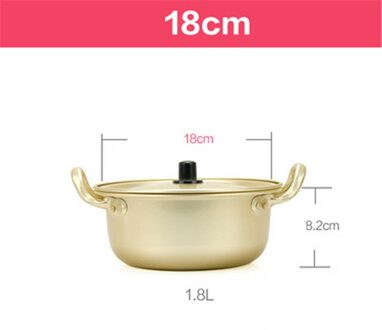 Koreaanse Stijl Ramen Noodles Gouden Pot Aluminium Soep Pot Geoxideerd Coating Noedels Maken Ei Soep Koken Golden Keuken Kookgerei 18cm
