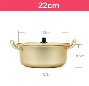 Koreaanse Stijl Ramen Noodles Gouden Pot Aluminium Soep Pot Geoxideerd Coating Noedels Maken Ei Soep Koken Golden Keuken Kookgerei 22cm