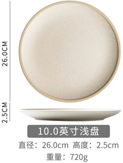 Koreaanse Stijl Ronde Keramiek Steak Gerecht Effen Kleur Westerse Pizza Fruit Dessertbord Minimalistische Huishoudelijke Keukengerei wit--L