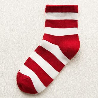Koreaanse Stijl Sokken Vrouw Lente Herfst Kawaii Mode Streep Katoen Japanse Harajuku Korte Sok Voor Meisjes, Vrouw Kleding rood