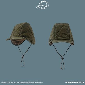 Koreaanse Style Vrouwen Down Warm Winter Bomber Hoed Vliegen Cap Lady Fluwelen Verstelbare Vizieren Outdoor Zon Hoeden Visser hoed leger groen