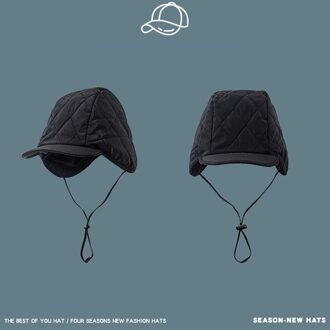 Koreaanse Style Vrouwen Down Warm Winter Bomber Hoed Vliegen Cap Lady Fluwelen Verstelbare Vizieren Outdoor Zon Hoeden Visser hoed zwart