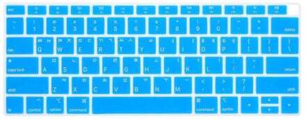 Koreaanse Taal Silicone Toetsenbord Cover Skin Voor Macbook Air 13 Inch Release A1932 Met Retina Display Us Layout blauw
