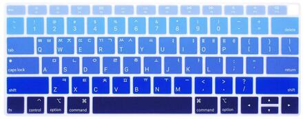Koreaanse Taal Silicone Toetsenbord Cover Skin Voor Macbook Air 13 Inch Release A1932 Met Retina Display Us Layout Ombre blauw