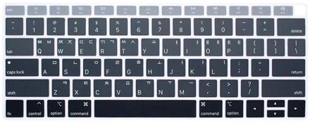 Koreaanse Taal Silicone Toetsenbord Cover Skin Voor Macbook Air 13 Inch Release A1932 Met Retina Display Us Layout Ombre zwart