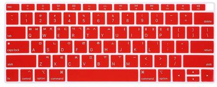 Koreaanse Taal Silicone Toetsenbord Cover Skin Voor Macbook Air 13 Inch Release A1932 Met Retina Display Us Layout rood