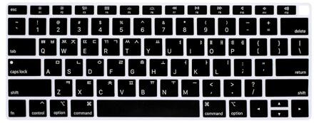 Koreaanse Taal Silicone Toetsenbord Cover Skin Voor Macbook Air 13 Inch Release A1932 Met Retina Display Us Layout zwart