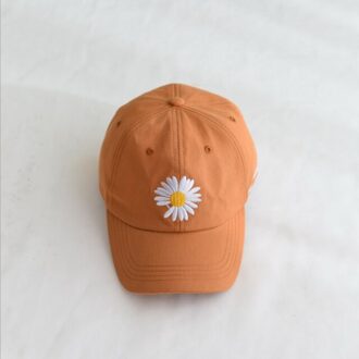 Koreaanse Versie Baseball Cap Kleine Daisy Gd Coed Kinderen Soft-Top Cap Cap Volwassen Ouder-kind Zomer zonneklep oranje