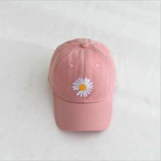 Koreaanse Versie Baseball Cap Kleine Daisy Gd Coed Kinderen Soft-Top Cap Cap Volwassen Ouder-kind Zomer zonneklep roze