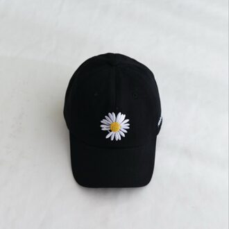 Koreaanse Versie Baseball Cap Kleine Daisy Gd Coed Kinderen Soft-Top Cap Cap Volwassen Ouder-kind Zomer zonneklep zwart