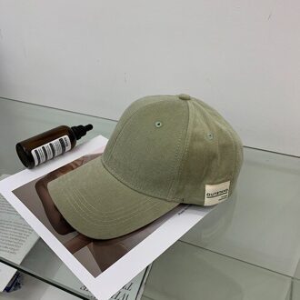 Koreaanse Versie Retro Plakken Baseball Cap Vrouwelijke Paar Veelzijdige Lente En Zomer Zonnescherm Hoed Tij Zachte Cap Mannelijke groen