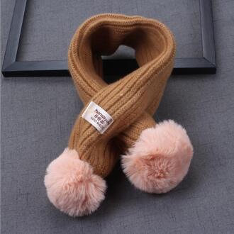 Koreaanse versie van baby warming wol sjaal herfst en winter soort sjaal voor jongens en meisjes met koude preventie en hals beschermin donker geel