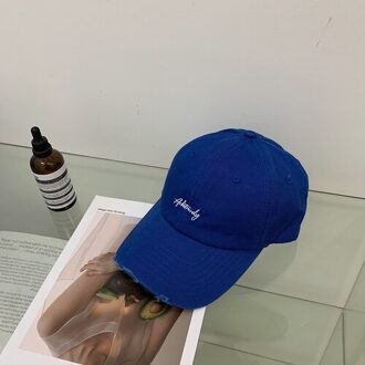 Koreaanse Versie Van De Alfabet Geborduurd Zachte Top Baseball Cap Lente En Zomer Veelzijdige Leisure Zonnescherm Cap Mannelijke blauw