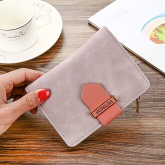 Koreaanse Versie Vrouwen Zachte Lederen Midden Portemonnee Lederen Portemonnee Riem Gesp Pure Kleur Kaart Tas Zero Portemonnee Hand tas licht paars
