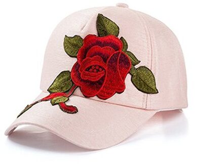 Koreaanse vrouwen borduren rose outdoor travel zon bescherming persoonlijkheid comfortabele wild casual baseball cap Roze