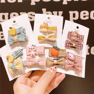 Korean Girls Hair Ornament Children's Bow Hair Clip Lovely Girl Fruit Animal Hair Clip Cartoon Flower Side Clip Hair Pins