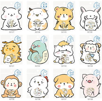 Korean Import Nekoni The 12 Chinese Zodiacs Stickers Bag Kawaii Animals Scrapbooking Diy Stationery Sticker Diary Decor School