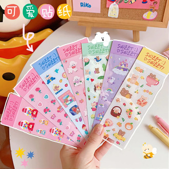 Korean Ins Cute Girl Sticker DIY Scrapbook Mobile Phone Case Student Diary Stationery Decoration Sticker