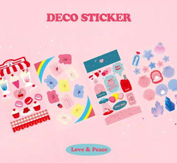 Korean Style Cute Cartoon Candy Bear Stickers DIY Scrapbook Happy Girl Junk Journal Stationery Toy Seal Decoration Sticker