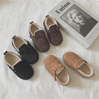 Korean Style Kids Casual Shoes For Girl Fur Keep Warm Children Snow Shoes Winter Elegant Girl Boy Fashion Shoe Footwear