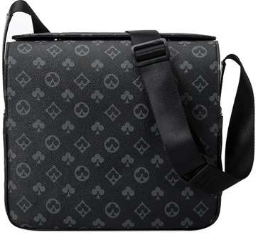 Korean Version Casual Fashion Men Shoulder Bag High Capacity PU Messenger Bag Luxury Printing Design Men's Bag