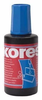 Kores 1x Flesje inkt navulling voor stempelkussens blauw 27 ml - Stempelkussen