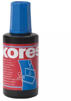 Kores 1x Flesje inkt navulling voor stempelkussens blauw 27 ml - Stempelkussen