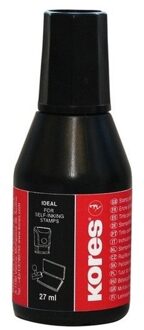 Kores Inkt - flesje navulling voor stempelkussens - zwart - 27 cm