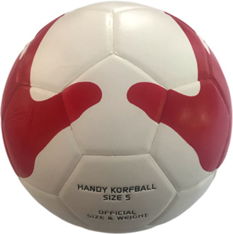 Korfbal Handjes Wit rood maat 5 Wit / rood