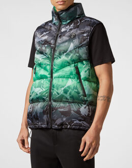 Kort Vest Camouflage Zwart/Groen