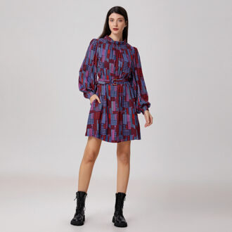 Korte blouse-jurk met grafische print - maat Veelkleurig