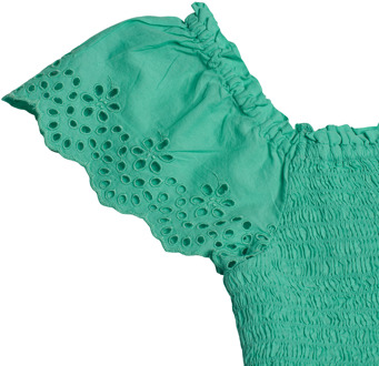 Korte blouse met geborduurde oogjes 557992 voor meisjes Groen - 12J / 152cm
