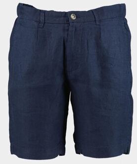 Korte broek 100% linnen 502 bermuda/18 marino s Blauw - 56