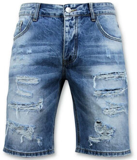 Korte Broek Heren - Ripped Short - 9073 - Blauw - Maten: 28