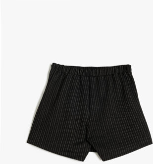 KORTE BROEKEN Bermudalengte (boven de knie) Hoge taille Broekenrots Zwart