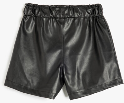 KORTE BROEKEN Bermudalengte (boven de knie) Hoge taille Korte Broek Zwart