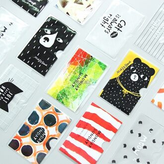 Korte Cartoon Stijl Transparante Dubbele Laag Pvc Card Cover Bus Bank Id Card Case Houder Willekeurig Kleur Z14