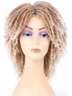 Korte Faux Locs Gehaakte Vlechten Haar Pruiken Voor Zwarte Vrouwen Krullend Dreadlocks Gevlochten Pruik Synthetische Zachte Locs Haak Twist Haar pruik 27-613