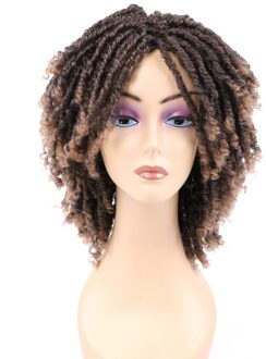 Korte Faux Locs Gehaakte Vlechten Haar Pruiken Voor Zwarte Vrouwen Krullend Dreadlocks Gevlochten Pruik Synthetische Zachte Locs Haak Twist Haar pruik T1B/27