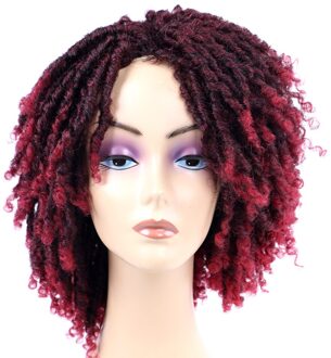 Korte Faux Locs Gehaakte Vlechten Haar Pruiken Voor Zwarte Vrouwen Krullend Dreadlocks Gevlochten Pruik Synthetische Zachte Locs Haak Twist Haar pruik T1B-530