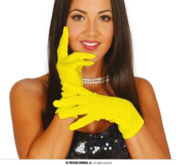 Korte Handschoenen Geel Geel - Beige - Creme